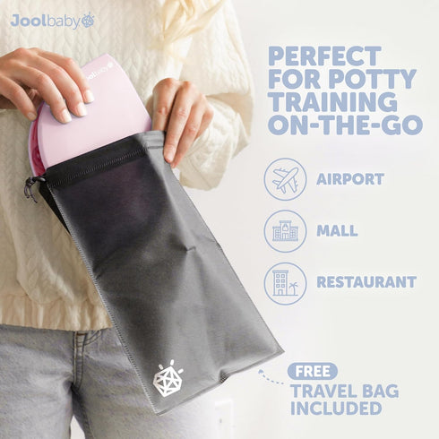 Jool Baby Folding Travel Potty Training Seat for Toddlers, Fits Round & Oval Toilets, Non-Slip Suction Cups, Includes