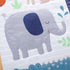 Set 5 Set Elephant Crib Bedding for Boys, Pieces Nursery Including Quilt/Fitted Sheet/Crib Skirt/Diaper Bag/Blanket