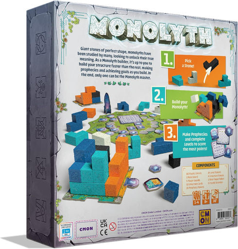 Cmon Monolyth Board Game | Monolith Building Strategy Game | Fun Tactile Puzzle Game for Kids & Adults | Ages 8+ | 1-4