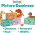 Set 3 boppi Dominoes Picture Game for Toddlers - Colourful Food Themed Montessori/STEM Dominoes for Children - Games