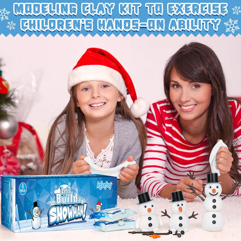 8 Pack Christmas Craft Supplies, DIY Snowman Kit, Build a Snowman Kit Indoor Decoration, Creative Kids Air Dry Clay
