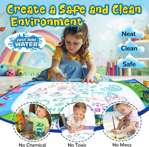 GPPNKC 40 32 Inch 3 4 5 6 7 Water Doodle Mat x Painting Doodle Toddler Toys, Water Drawing Mat, Large Magic Drawing
