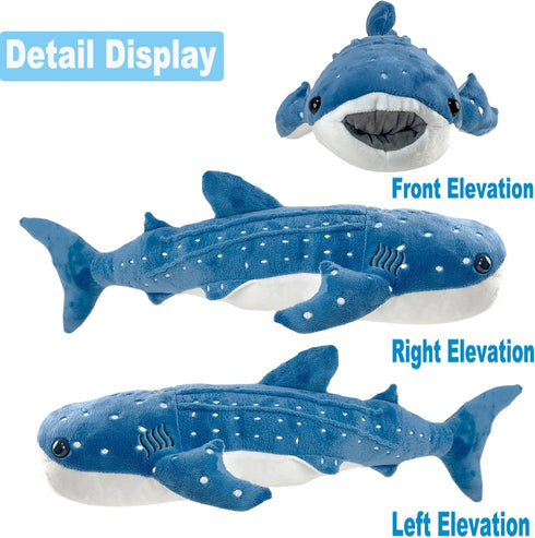 21in Whale Shark Stuffed Animal, Whale Shark Plush Toy, Kids Plush Pillows, Stuffed Blue Whale Doll