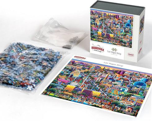 1000 Las Vegas Strip by Boardwalk - Piece Jigsaw Puzzle for Adults, Made in USA