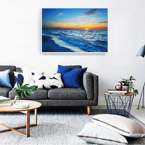 1000 Pieces Wooden Jigsaw Puzzle for Adults - Hawaiian Sunset Beach Art Home Decor DIY Gift for Mom, Wife, Friend
