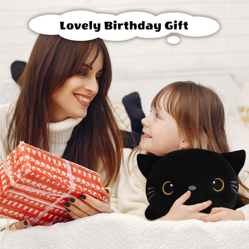 Finebee Boys(23.6" 3.1Lbs) Weighted Black Cat Stuffed Animals, Cute Weighted Black Cat Plush, Soft Stuffed Weighted