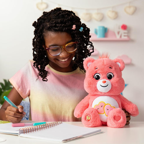 Care Bears 14" Love-A-Lot Bear Plushie - Medium Size Pink Plush for Ages 4+