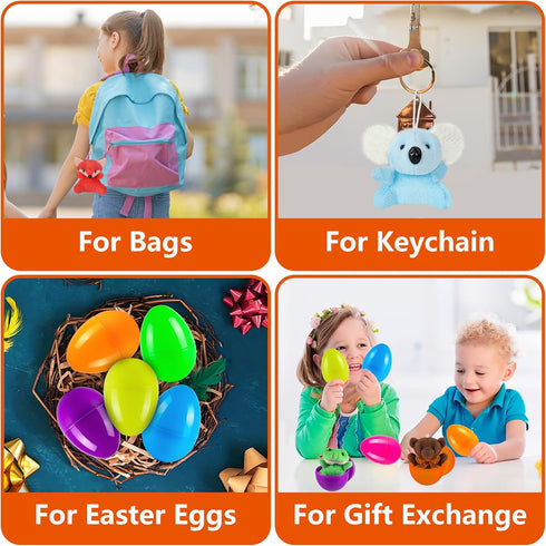12pcs 3.4" Sofier Plastic Easter Eggs with Animal Toys Filled Easter Eggs Easter Basket Stuffers Easter Egg Fillers