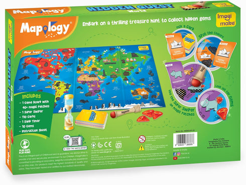 Imagimake Mapology Hidden Quest World Map Board Game | Educational Toys for Kids 6-12 | Gift for 6 Year Old