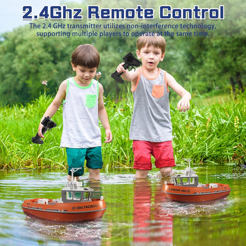 Tucraew 1/72 40 RC Boat, RC Tugboat for Pools and Lakes, High-Speed Remote Control Boat with Mins Play Time and Low