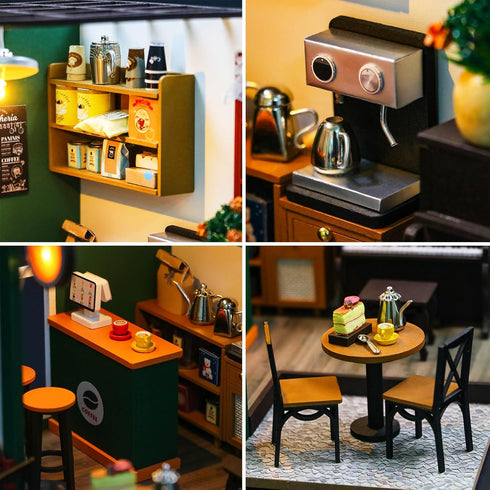 Spilay Dollhouse Miniature with Furniture, DIY Wooden Crafts Kit with Dust Cover and Music, 1:24 Scale Gift