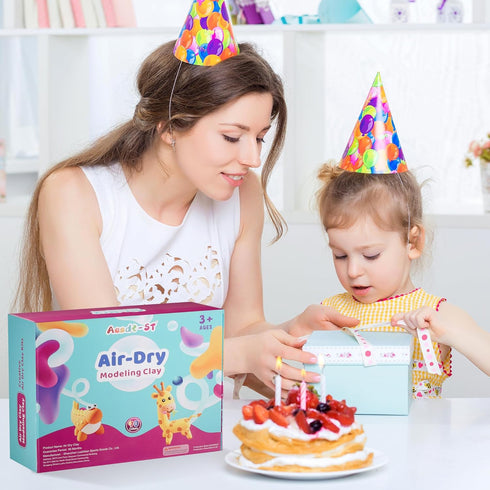 90 Air Dry Clay Colors, Modeling Clay for Kids, DIY Model Magic, Molding Clay Kit with Sculpting Tools, Non-Sticky Soft