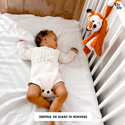 Riff Raff Baby Sleep Toy Soother - Musical Plush Fox with White Noise & Lullaby - Lovey Security Blanket for Newborns