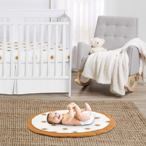 Tummy Sweet Jojo Designs Orange and White Boho Sun Boy Girl Baby Playmat Time Infant Play Mat Pumpkin Rust Orange Retro