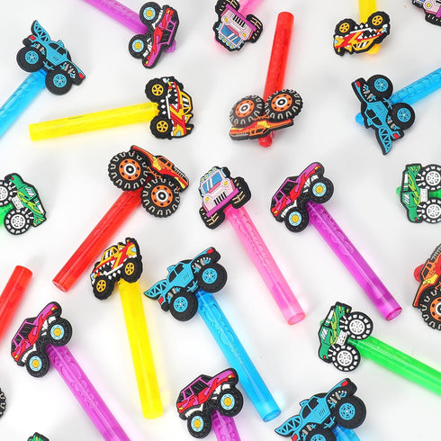 PLOUGVI 24Pcs Truck Bubble Wands for Birthday Party Favors Decorations, Durable Truck Bubble Toys for Kids Pinata