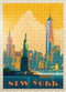 MyPuzzle New York City: Vintage Poster Skyline Glow - Premium 500 Piece Jigsaw Puzzle for Adults