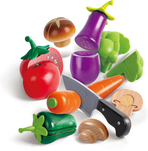Hape Garden Vegetables | Wooden Cooking Accessories for Kids, Pretend Play Food,