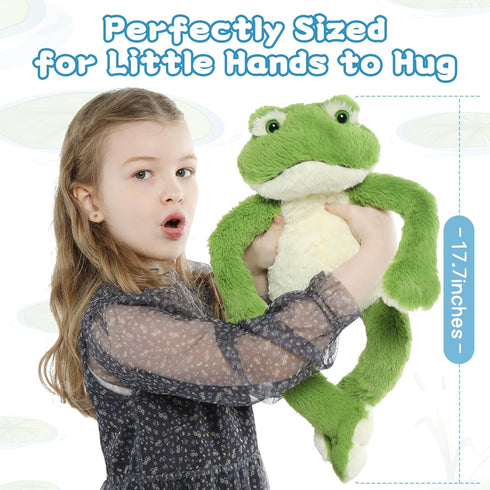 17.7 Inch Muiteiur Plush Frog Stuffed Animal, Cute Frog Soft Toy with White Belly, Stuffed Frog Plush Toy Gift for Kids