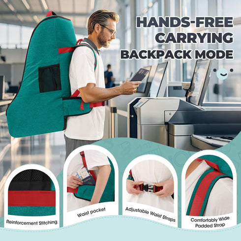 Backpack RAINSMORE Padded Car Seat Travel Bag for Airplane Heavy Duty Car Seat for Air Travel Baby Carseat Cover Bags