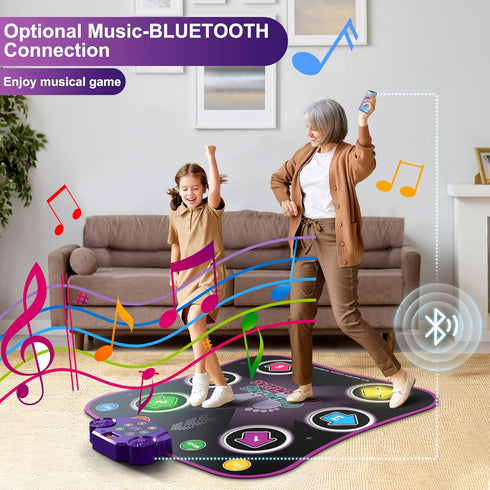 3-12 6-Button 5 3 4 5 6 7 8 9 10+ Flooyes Dance Mat Toys for Year Old Kids, Electronic Dance Pad with Light-up Wireless
