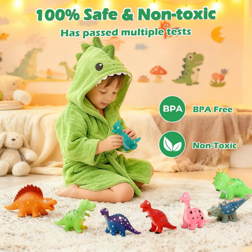 Lemofix 3-5 4-8 Set Color Changing Dinosaur Bath Toys: No Hole Mold Free Bath Toys for Kids Ages & | Magic Water