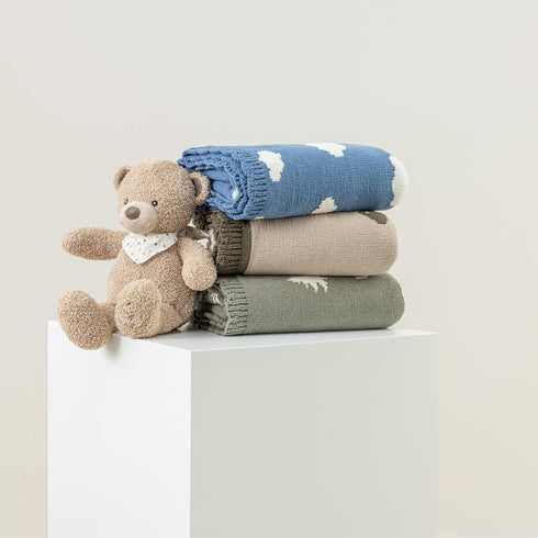 Gift(30x40 Inches,Bouncy Berkshire Baby Blanket,Ultra-Plush Reversible Chenille Knit Toddler Blanket,Cute Pattern