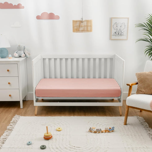 Set Soft Muslin Crib Sheet & Swaddle Blanket - Perfect for Baby