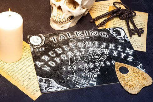Black Spirit Board Game for Ghost Hunting | Includes Planchette and Instruction