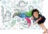 Vectorcloud Washable Coloring Poster, Jumbo XXL 54" x 40", Reusable, Tear & Wrinkle Resistant, Coloring Mat (Dinosaurs,