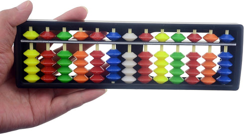13 Digits Rods with Colorful Beads, Plastic Abacus Arithmetic Soroban for Kids
