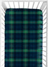 Sweet Jojo Designs Fitted Baby Crib Sheets (Green Gingham Plaid) for Boys