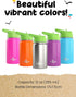 Kids Water Bottle 12oz Pink | Insulated, Double Wall Stainless Steel | Leak Proof with Straw & Handle | Eco Friendly