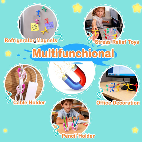 6Pcs Magnetic Men for Toddlers Kids, Colourful Travel Magnetic People Figures for Airplane Car, Fidget Toys Road Trip