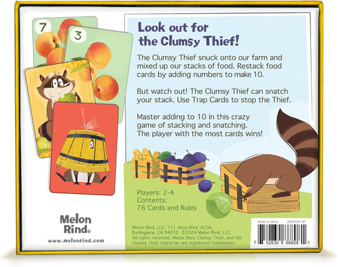 Melon Rind Clumsy Thief Junior Math Card Game, Fun for Kids Ages 5-7+, Award-Winning Family Game