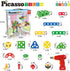 Picasso Toys STEM Learning Toys 105 Piece Building Block Set, Kids Construction Engineering Kit with IdeaBook