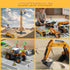 Set 3-8, (8 1) Construction Trucks Toy with Yellow Bus Storage and Play Mat Alloy Inertia Driving Simulation Model