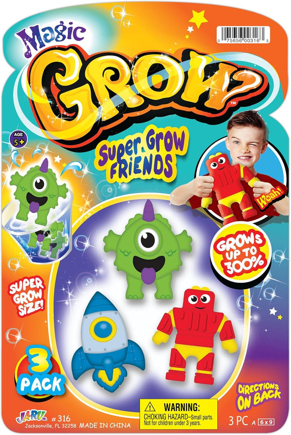 JA-RU Magic Grow Friends (1 Set of 3 Boys Styles) Unicorn, Mermaid