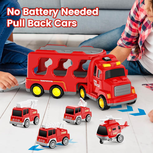FunMission 3-9 Old5 1 3 4 5 6 7 Toddlers Fire Truck for Kids Year in Friction Power Vehicle Car for Years Old Boys