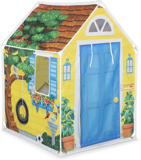 Melissa & Doug Cozy Cottage Fabric Play Tent and Storage Tote - Yellow