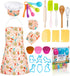 KAEGREEL Kids Baking Chef Set with Unicorn Apron and Mitt, 26pcs Kitchen