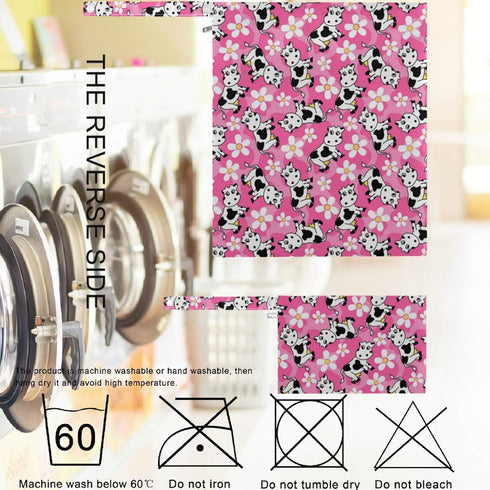 visesunny 2Pcs 2 Cute Cow Flower Wet Bag with Zippered Pockets Snap Handle Washable Reusable Roomy
