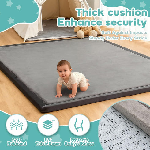 Floor,1.3" Tummy RONGFA Baby Play Mat for Thick Elasti-Foam Playpen Mat for Time, Easy Care with Non-Slip Cushioned