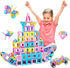 MAGBLOCK Magnetic Building Blocks Set: 156Pcs Magnetic Tiles Gifts with Car, Letter