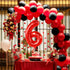 KatchOn Giant Red 6 Year Old Balloon - 40 Inch, 6 Balloons for Birthday Boy, 6th Birthday Decorations for Boys