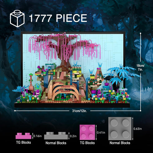 Set, 3D Set, 8+ Micro Brick Tree of Life Building Creative Nature World Model, Wall Art Home Office Decoration or Table