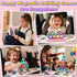 ORZbb Set 3+ Mini Magnetic Tiles Toddler Travel Essentials with Case, Magnetic Blocks Building Montessori Educational