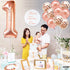 KatchOn Giant Rose Gold 1 Balloon Set - 40 Inch, First Birthday Decorations for Girl, Number One Balloon, Rose Gold