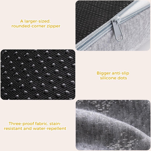 Kohentact Bed Rail Bumpers for Toddlers - Foam Fold Bed Bumper Guard with Dual Non-Slip Pads Waterproof Washable Soft