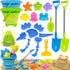 Beach Sand Toys Set Includes Collapsible Buckets 2 Big Size Sand Shovels,