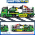 3 4 5 6 7 23" Bstoyder Toddler Boy Toys for Years Kids, Semi Flatbed Truck Toy with a Dinosaure Truck, Friction Powered